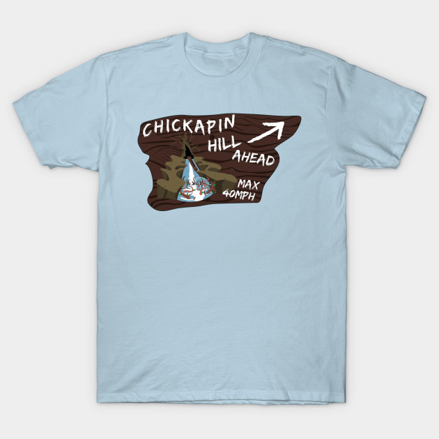 Discover Warning 50 Foot Plunge Ahead - Chickapin Hill - T-Shirt