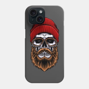 Bearded Hipster Skull Phone Case