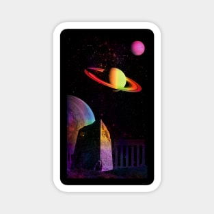 Saturn Neptune and Jupiter Converge (Trippier Colors, Borderless) Magnet