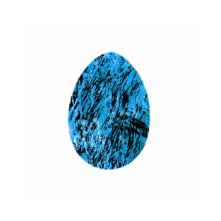 Easter egg - abstract blue-black textured watercolor, trendy earthy tones, colors, isolated on white. Design for background, cover and packaging, Easter and food illustration, greeting card. T-Shirt