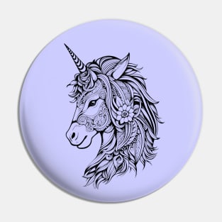 Unicorn line art illustration Pin