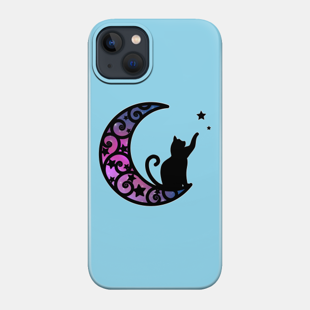 Starlight Moon Kitty Cat Silhouette - Cats - Phone Case