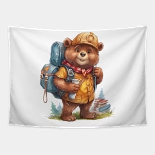 Watercolor Adventure Bear #4 Tapestry