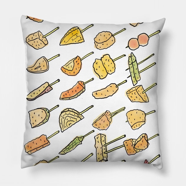 Japanese Kushikatsu Party Pillow by lamaisondulapino