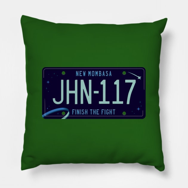 John 117 License Plate Pillow by DCLawrenceUK