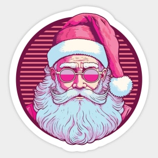 Retro vintage pink santa claus (Merry christmas)' Sticker