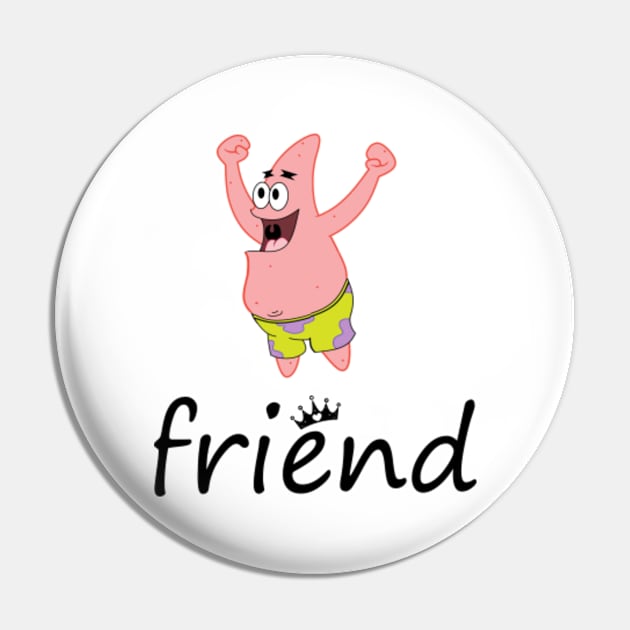 Best Friend - couple girls or boy, Spongebob and Patrick Pin by artspot