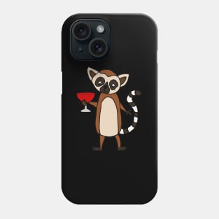 Smiledrinka Lemur Drinking Wine Phone Case