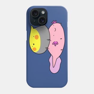 Cockatiel and Axolotl Phone Case