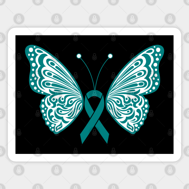 Ovarian Cancer Awareness Teal Ribbon Butterfly Wings Tattoo - Ovarian Cancer Awareness - Magnet | TeePublic Ovarian Cancer Awareness Teal Ribbon Butterfly Wings Tattoo - Ovarian Cancer Awareness - Magnet | TeePublic