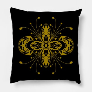 Gold Thai style pattern traditional  art Pillow