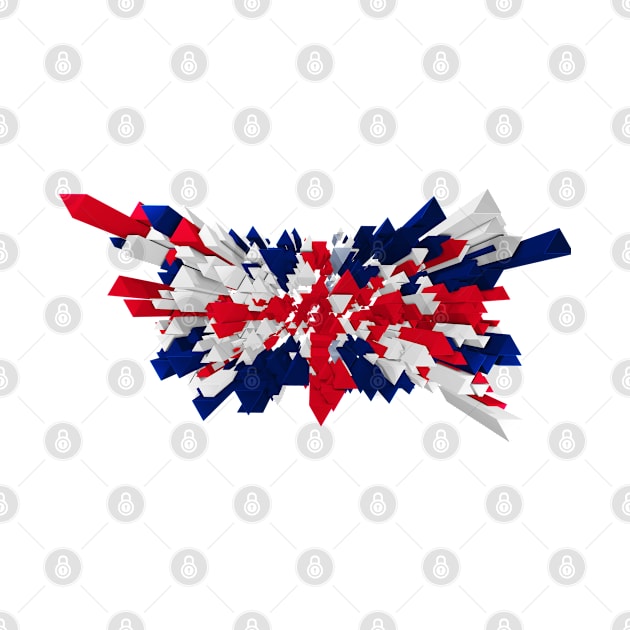 Abstract Flag of Great Britain made of triangles by Inch