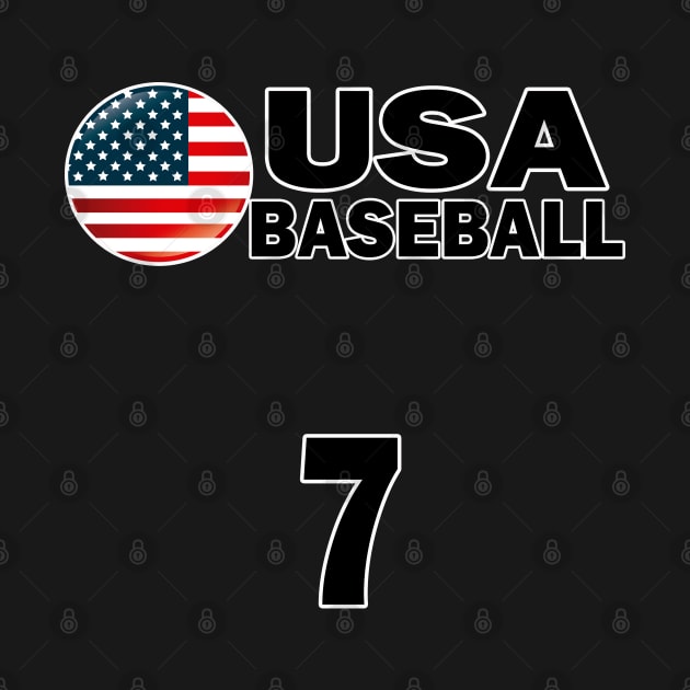 USA Baseball Number 7 T-shirt Design by werdanepo