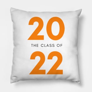 Class Of 2022 Graduate. Simple Typography Orange Graduation 2022 Design. Pillow