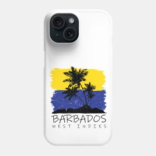 Barbados National Colors with Palm Silhouette Phone Case