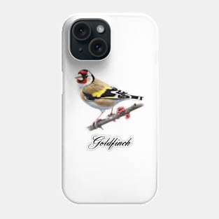 a Goldfinch sitting on a branch Phone Case