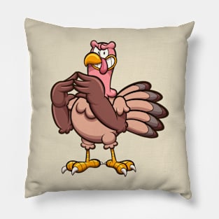 Evil Cartoon Turkey Pillow