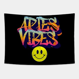 Aries Vibes Graffiti Zodiac Birthday Tapestry