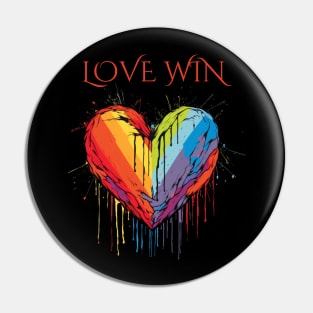 Love Win, LGBT Heart, pride month, minimalistic, queer Pin
