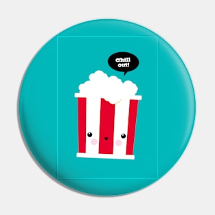 Kawaii illustration of popcorn Pin