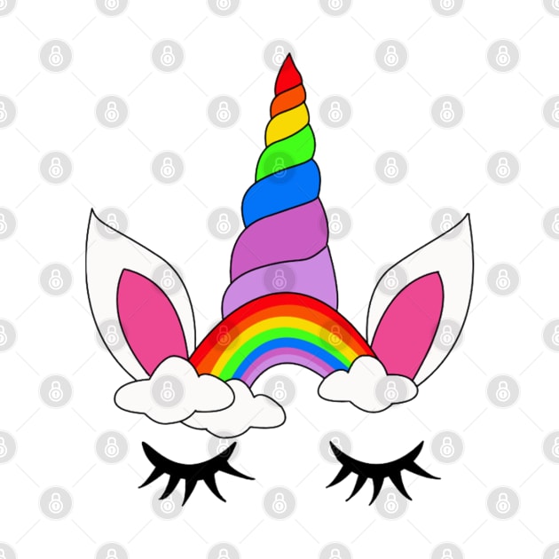 Rainbow unicorn horn with clouds by Kyttsy Krafts