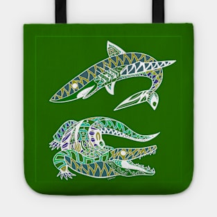 the kingdom in chaos, the shark and the gator Tote