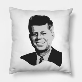 John F Kennedy Grayscale Pop Art Pillow