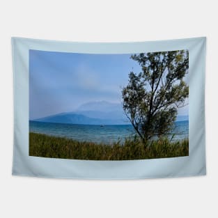 Lake Garda in blue and green Tapestry