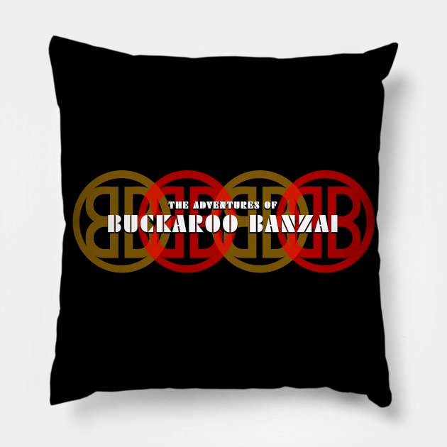 Buckaroo Banzai - Interlocking Logos Pillow by BigOrangeShirtShop