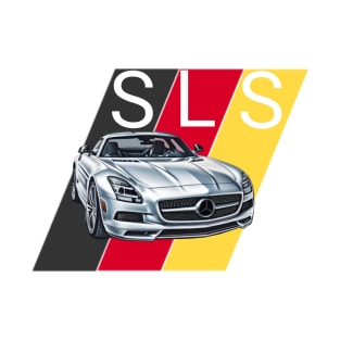 Mercedes Benz SLS victor art with Germany flag T-Shirt