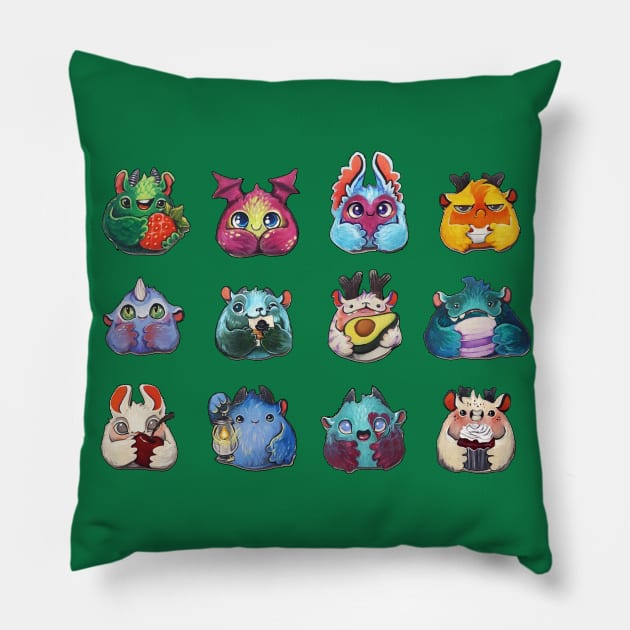 Puff Monsters Pillow by BiancaRomanStumpff