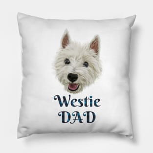 Mens Westie Dad Smiling West Highland Terrier Pillow