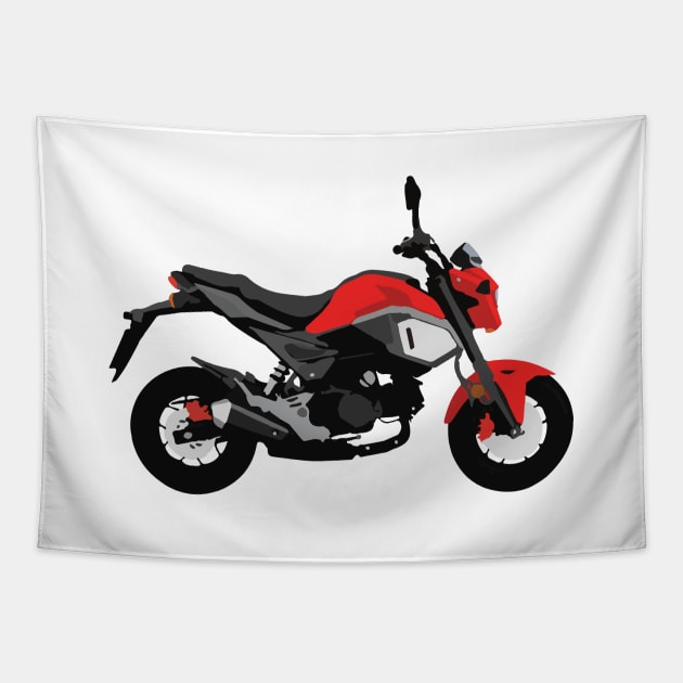 Motorcycle Honda Grom Orange 2020 Cherry Red Tapestry by WiredDesigns