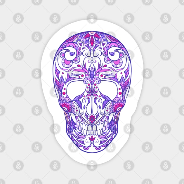 Neon sugar skull Magnet by Veleri