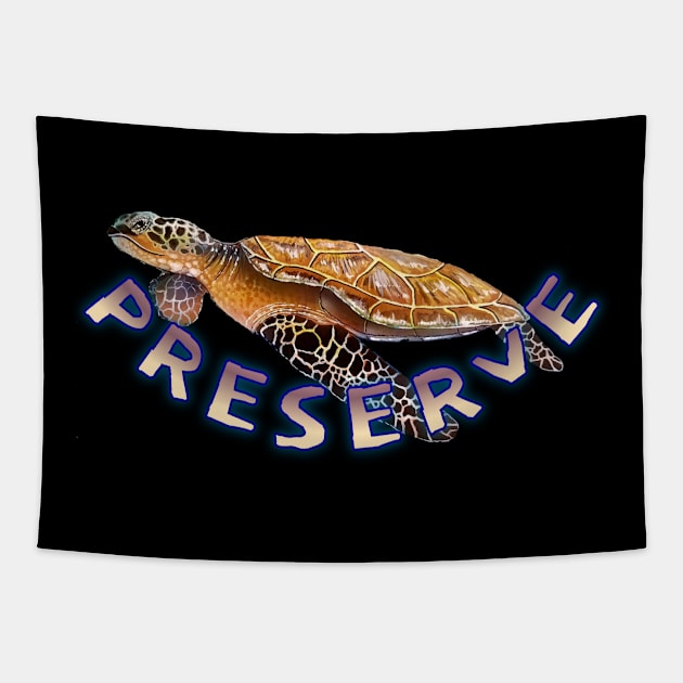 Sea turtle preservation Tapestry by Coreoceanart