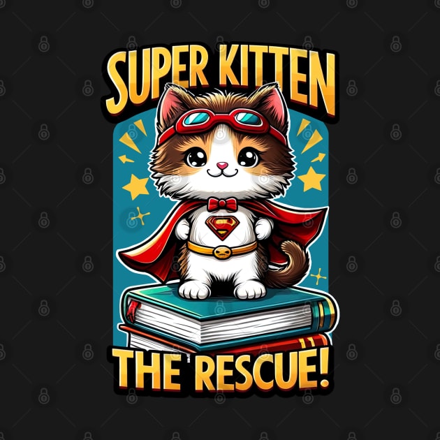 Superhero Kitten Cute Funny t-shirt by deanisadea21