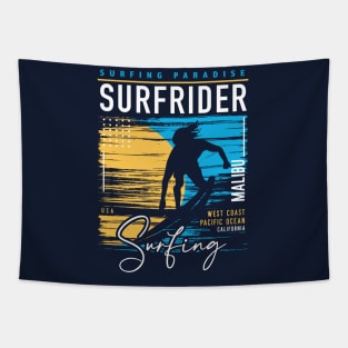 Retro Surfrider Beach Malibu Surfing // Surfers Paradise // Surf California Tapestry