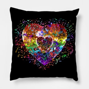 Shattered Rainbow Disco Ball Heart Pillow