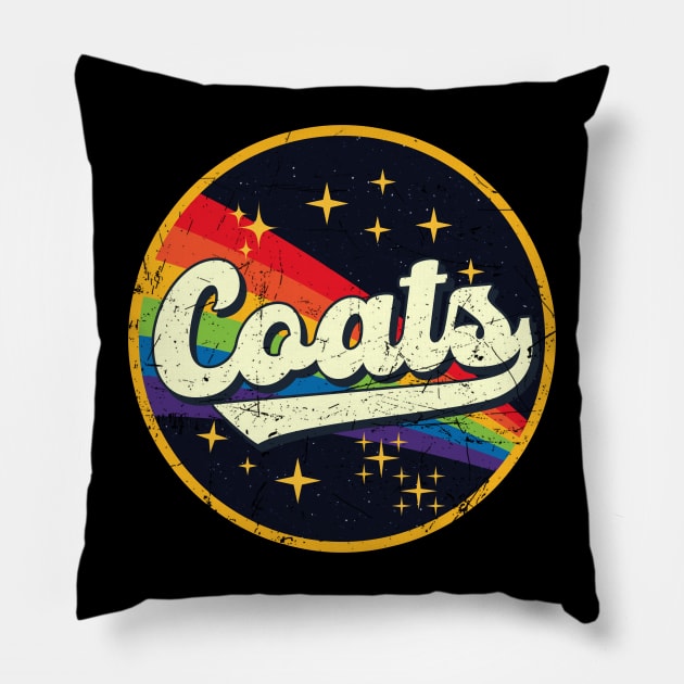 Coats // Rainbow In Space Vintage Grunge-Style Pillow by LMW Art