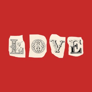 Love Vintage Decorative Letters T-Shirt