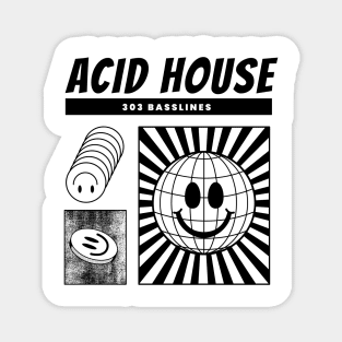 ACID HOUSE  - 303 Basslines (black) Magnet