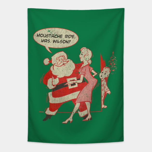 Moustache Ride Santa Tapestry by JCD666