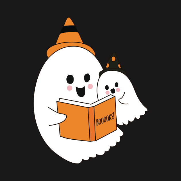 Boooks Halloween, Funny Retro Vintage Booooks design For readers and Ghost lovers, designed for Men, Women, Kids by johnii1422