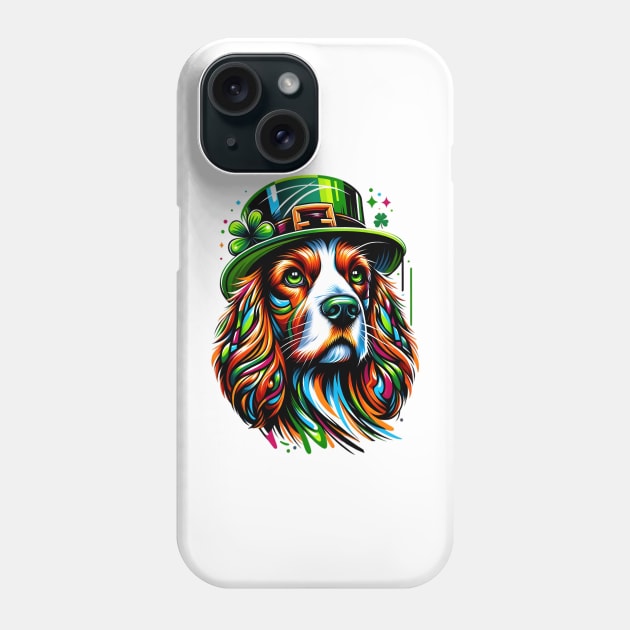 Welsh Springer Spaniel in Festive St Patrick's Day Gear Phone Case by ArtRUs