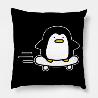 Cute Penguin Skateboarder Pillow