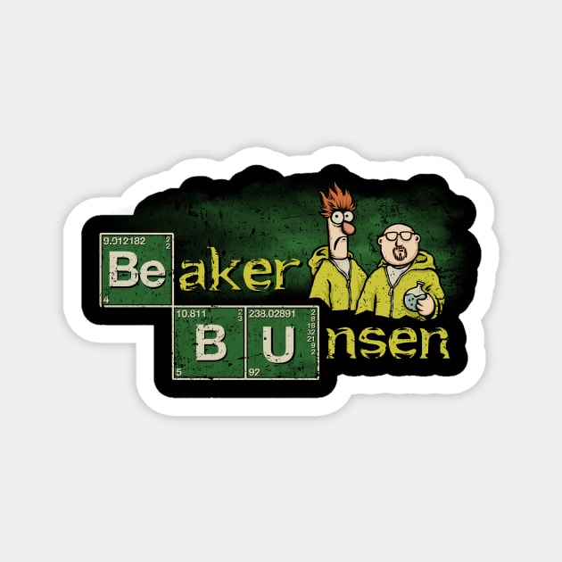 Beaker and Bunsen Magnet by kg07_shirts