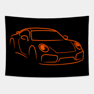 911 car sport racing race orange Tapestry