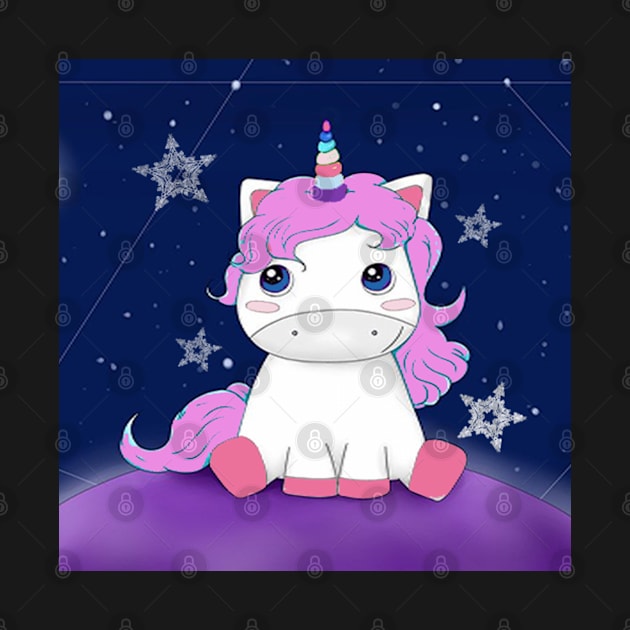 Cute Unicorn Graphic Art Galaxy Stars & Unicorns Stickers, Home Decor & Gifts by tamdevo1