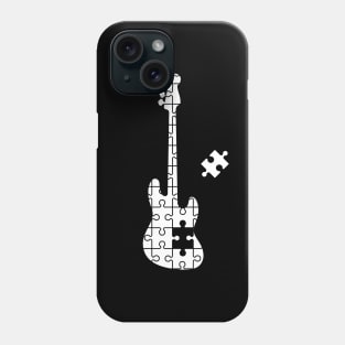 Puzzle Bass Guitar Silhouette Phone Case