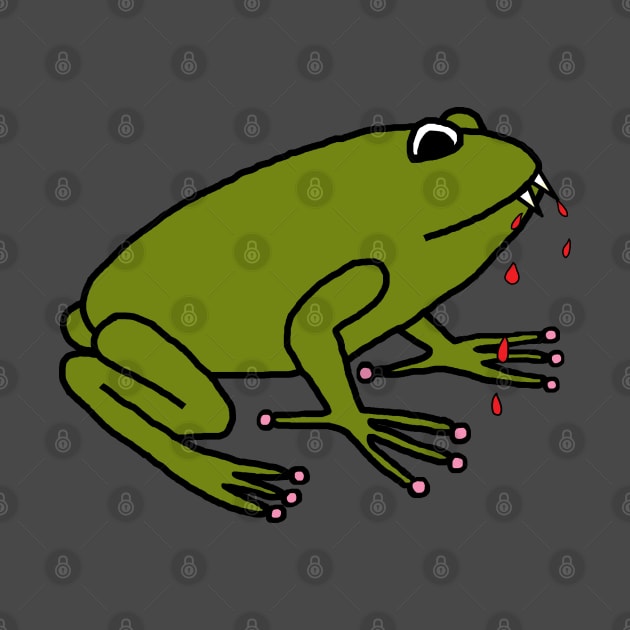 Animals with Sharp Teeth Green Frog by ellenhenryart